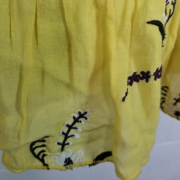 Vtg Lithe Anthropologie yellow boho tunic dress - Picture 9 of 12